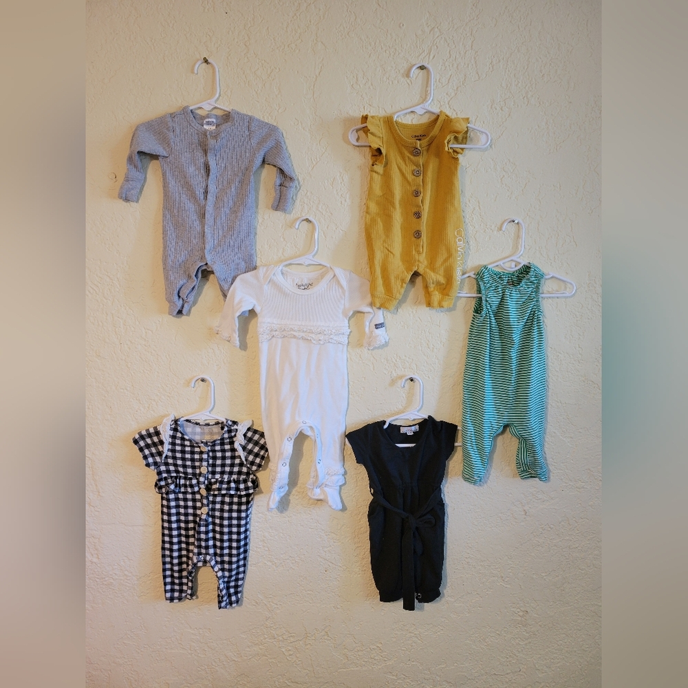 Fall Romper Bundle Baby Girl 0-3 Months Jessica Simpson Bailey's Blossoms Calvin